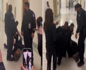 The father of a Parkland shooting victim was pinned to the floor by police on Thursday after being removed from a House Judiciary Committee hearing on gun violence.&#60;br/&#62;&#60;br/&#62;Footage appears to show three officers holding Manuel Oliver down on the floor outside the room.&#60;br/&#62;&#60;br/&#62;Maxwell Alejandro Frost, a Florida Congressman, tweeted that Manuel and his wife Patricia Oliver were “kicked out” of the hearing prior to his arrest.&#60;br/&#62;&#60;br/&#62;A video stream of the hearing shows chair Pat Fallon asking for the couple to be removed for “disorder in the committee room”.&#60;br/&#62;&#60;br/&#62;The couple lost their 17-year-old son, Joaquin, in the Parkland school shooting five years ago.&#60;br/&#62;&#60;br/&#62;“Around noon, a man was arrested for D.C. Code §22-1307 (crowding, obstructing, or incommoding) after he disrupted a hearing,” US Capitol Police said in a statement.