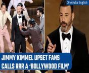 The 95th Academy Awards ceremony featured a contentious statement made by the show&#39;s host, Jimmy Kimmel, when he referred to RRR as a &#39;Bollywood movie&#39;. He was spotted being led away by dancers performing Naatu Naatu on stage as he announced the first prize category. Instead of playing the winners offstage during the 95th Academy Awards, Jimmy announced that a bunch of RRR artists will dance them offstage. Subsequently, he also referred to the SS Rajamouli directorial as a &#39;Bollywood movie&#39;. This generated controversy on social media, with many criticizing the film&#39;s portrayal as a Bollywood production. &#60;br/&#62; &#60;br/&#62;#RRR #OSCARS #JimmyKimmel